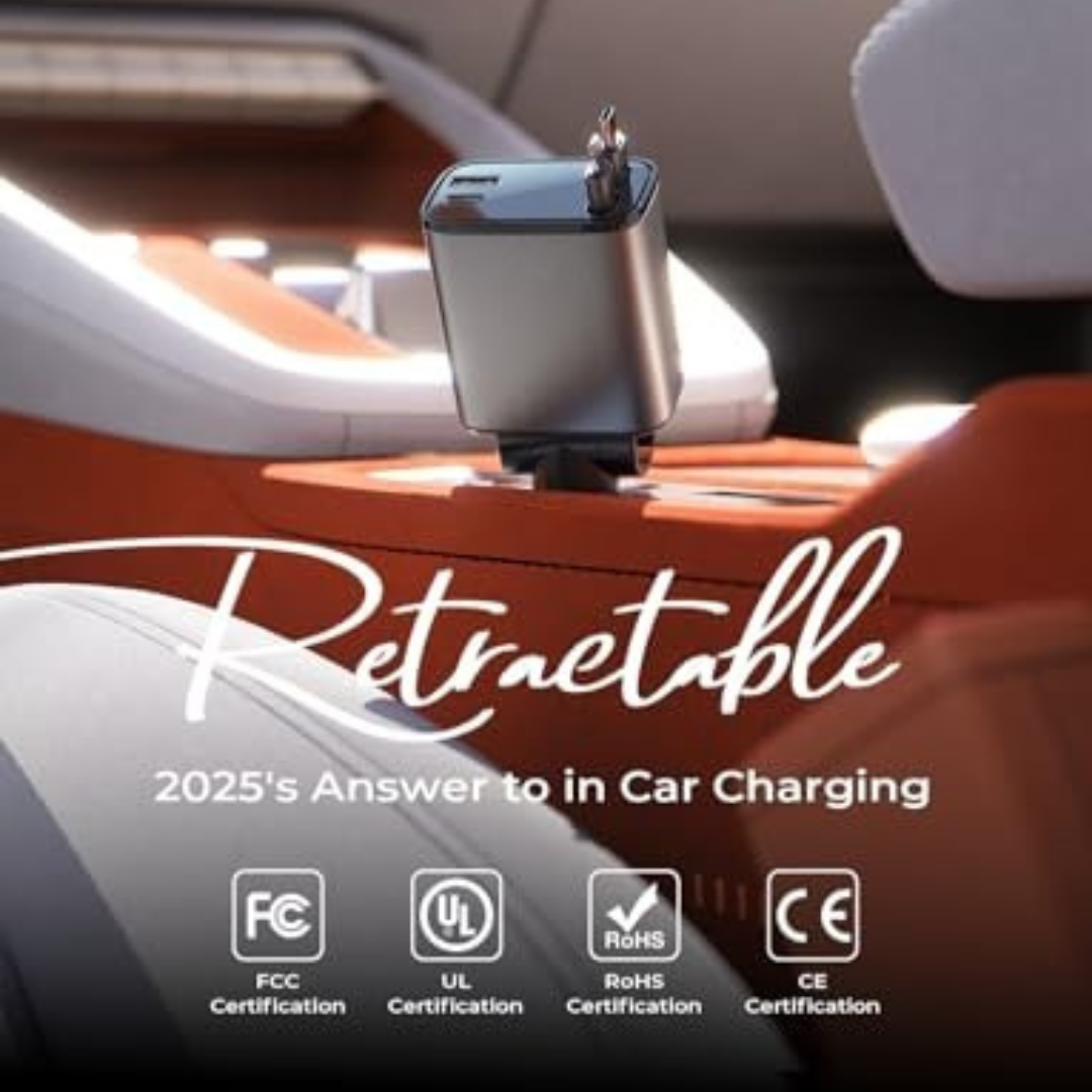 Retractable Car Charger (69W + USB-C)